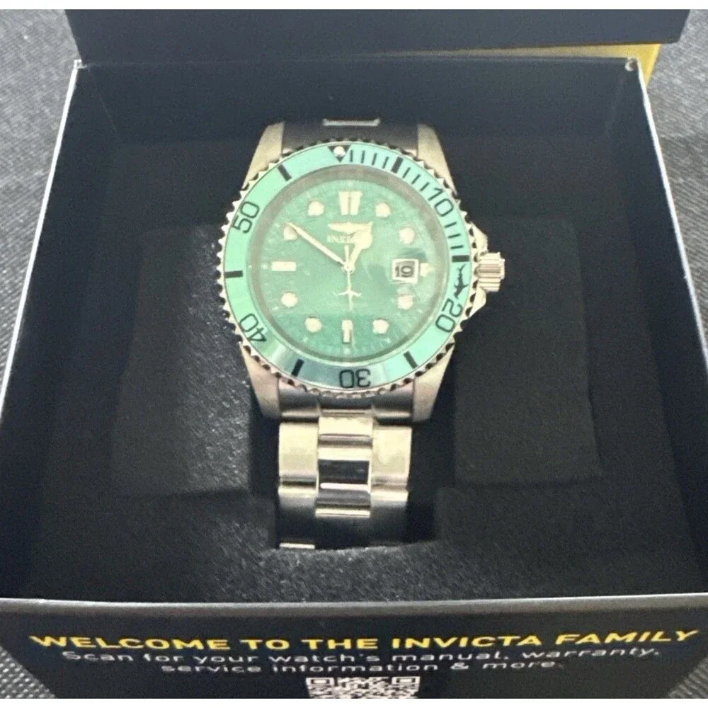 Invicta Pro Diver 43mm Teal/Turquoise Dial/Bezel 200m Steel Bracelet Date w/Box